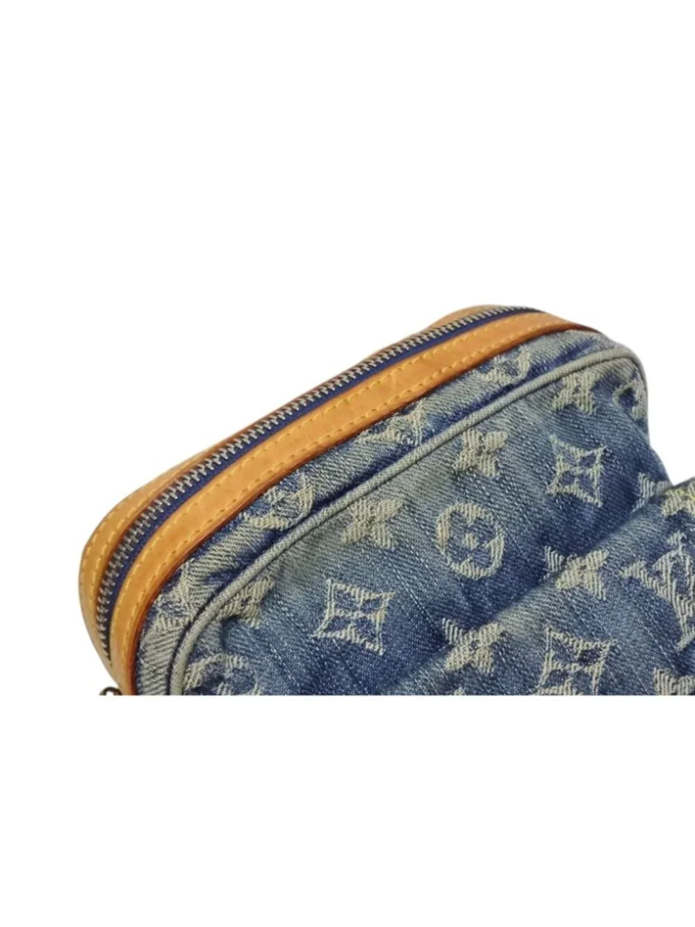 Louis Vuitton Camera Bag Monogram Denim Indigo Blue Gold